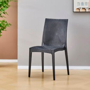 "Deluxe Netty Design Single Plastic Chair with soft net-like texture, ideal for indoor and outdoor seating in modern spaces"