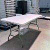 Prime Foldable Square Table in white – durable indoor table ideal for hospitals and cafes" Let me know if you want variations for different angles or color options.