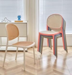 Elegant Success Rattan Dining Chair with Textured Backrest