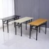 Foldable Cafe Dining Table in stylish wood, black, and white finishes – ideal for indoor and outdoor use in restaurants and cafes.