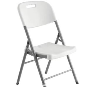 Foldable Mighty National Public Chair in black, designed for conferences, event centers, and indoor venues.