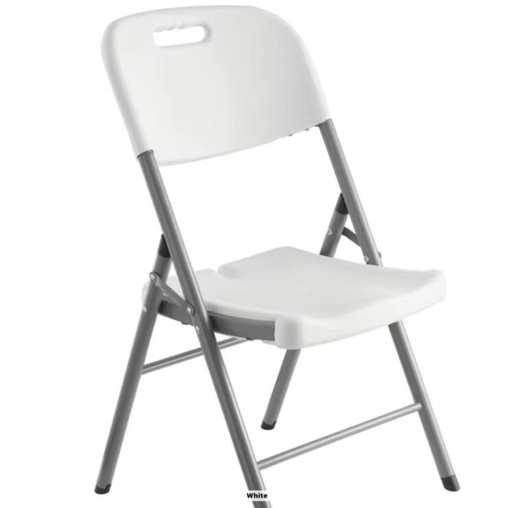 Foldable Mighty National Public Chair in black, designed for conferences, event centers, and indoor venues.