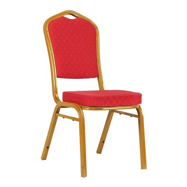 Modern Banquet Luxury Chair in red and blue colors, designed for churches, conferences, and indoor event venues.