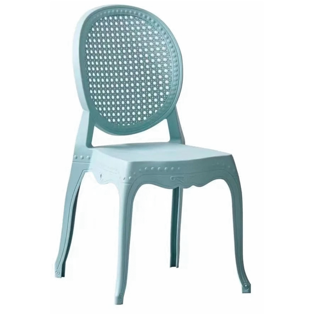 Executive office plastic chair with ergonomic backrest in a modern office setting